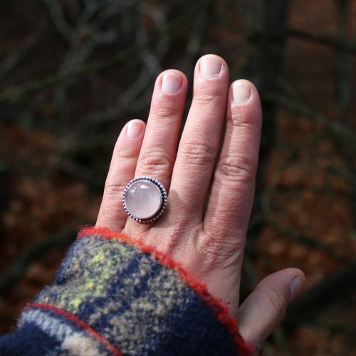 Anillo QUARZO ROSA redondo
