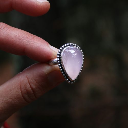 Anillo QUARZO ROSA gota