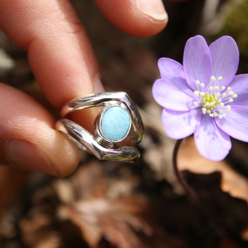 Anillo doble con LARIMAR