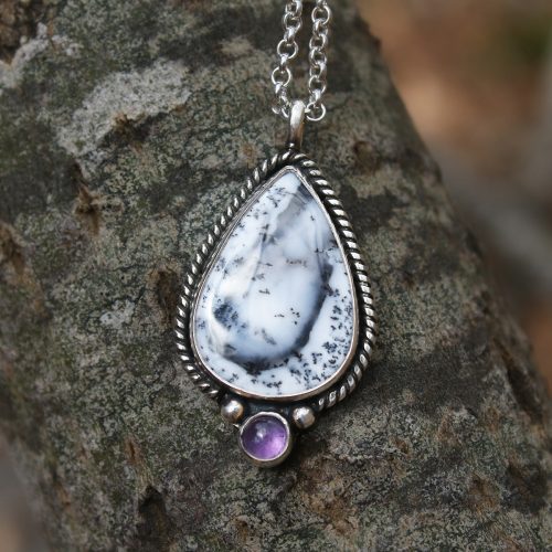 Colgante con AGATA DENDRITICA y AMATISTA
