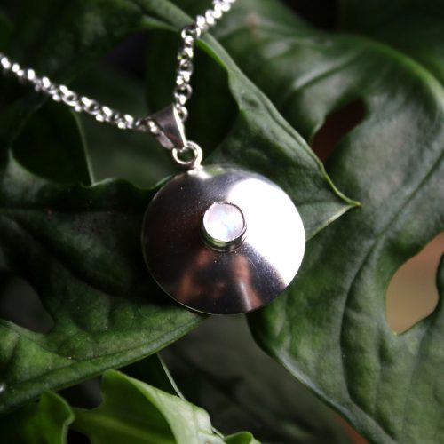 Colgante LUNA LLENA con PIEDRA LUNA