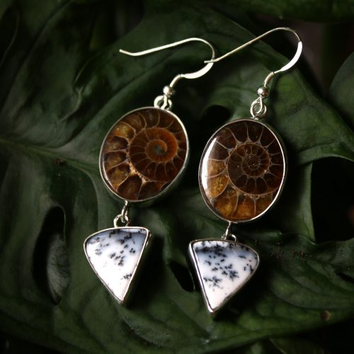 Pendientes AMMONITE con AGATA DENDRITICA