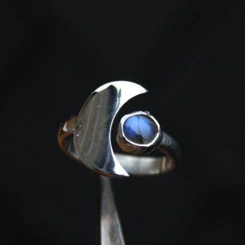 Anillo CUARTO MENGUANTE con LABRADORITA