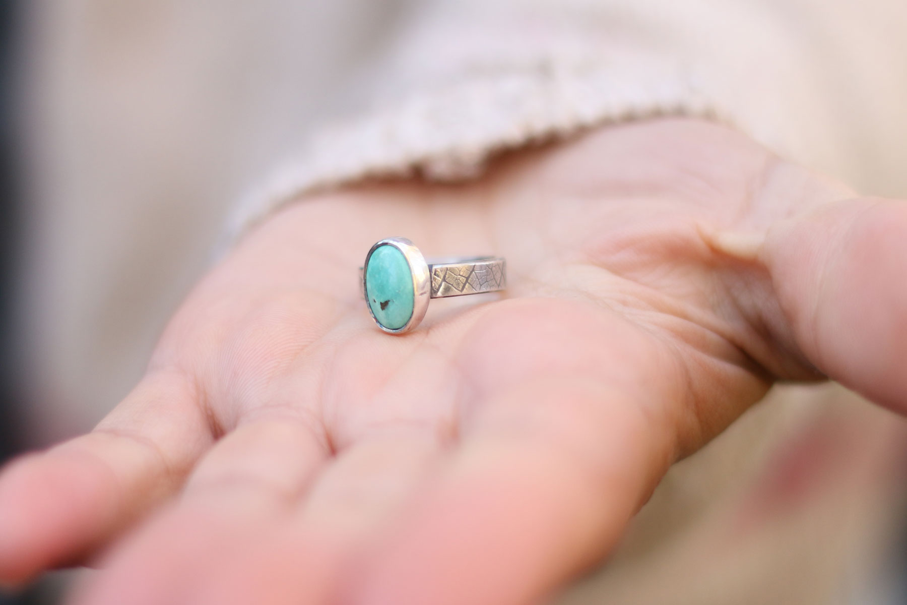 Anillo HOJA II con Turquesa