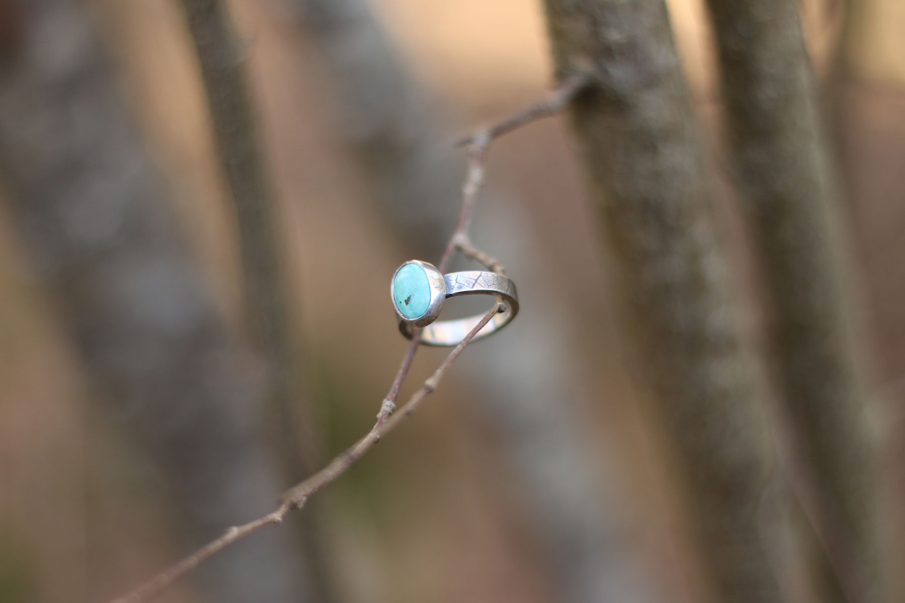 Anillo HOJA II con Turquesa - Imagen 3