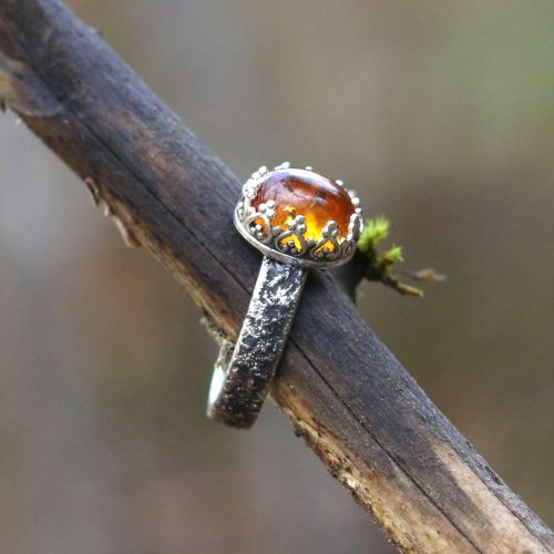 Anillo CORTEZA con AMBAR