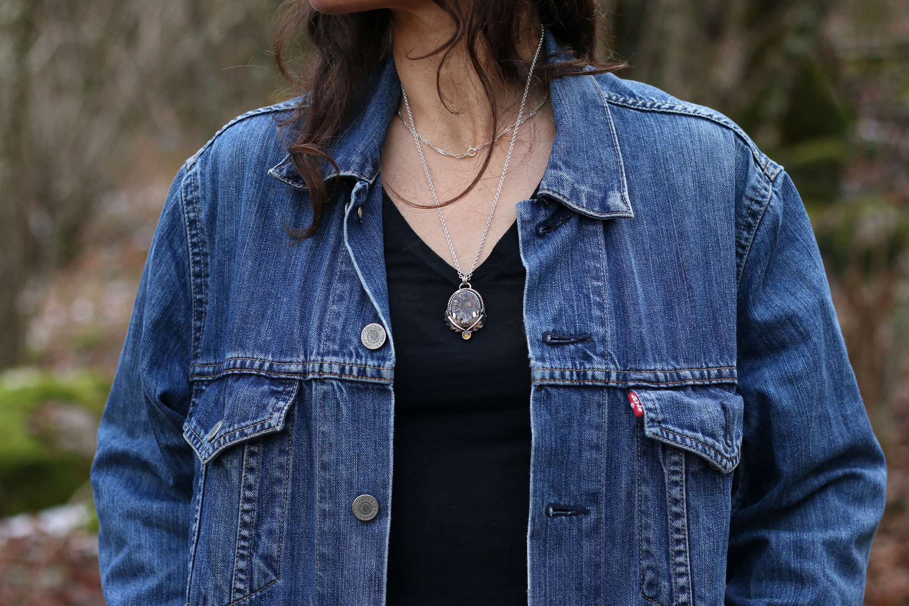 Colgante ROBLE con AMONITE y CITRINO - Imagen 2