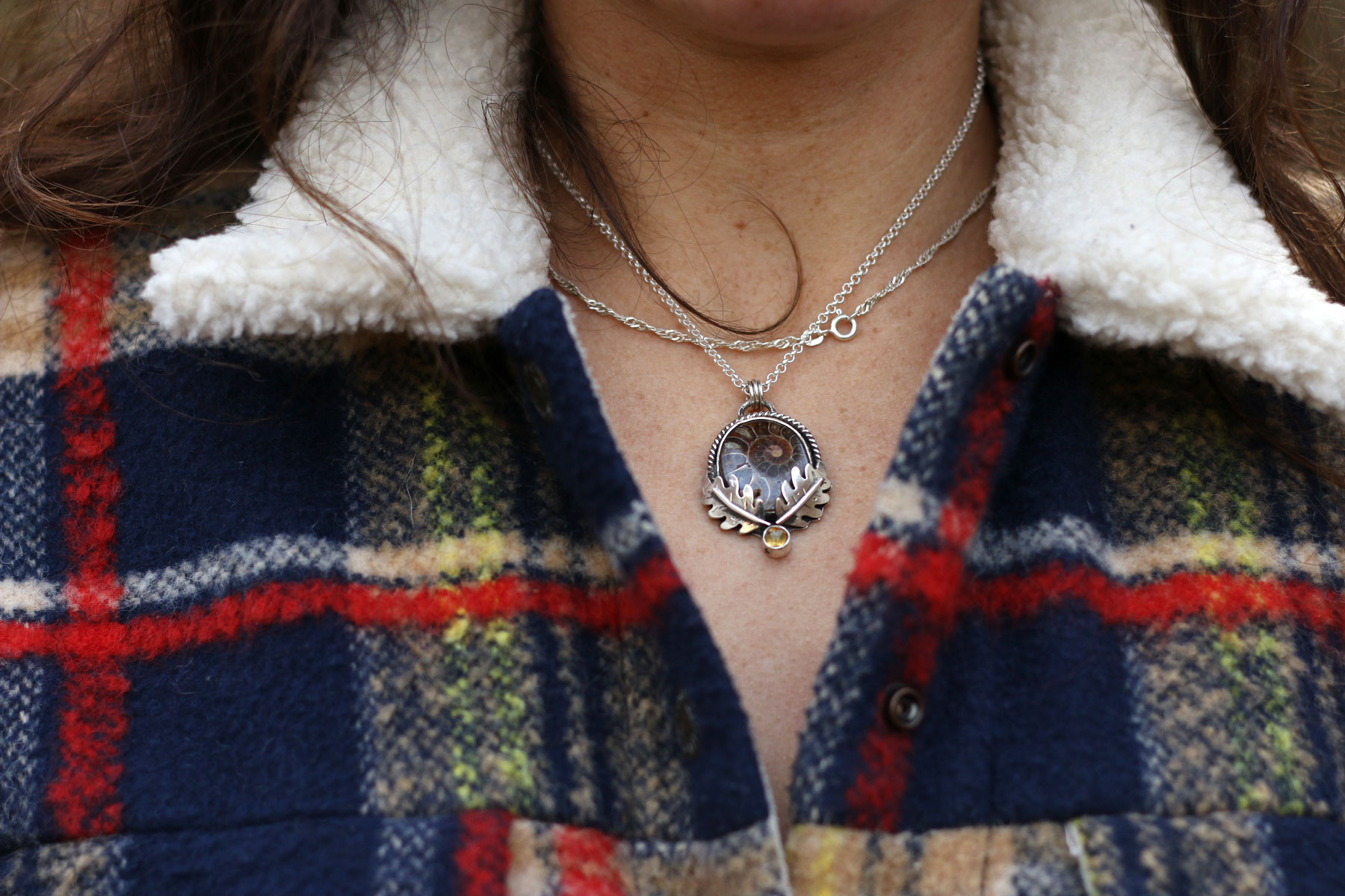 Colgante ROBLE con AMONITE y CITRINO - Imagen 4