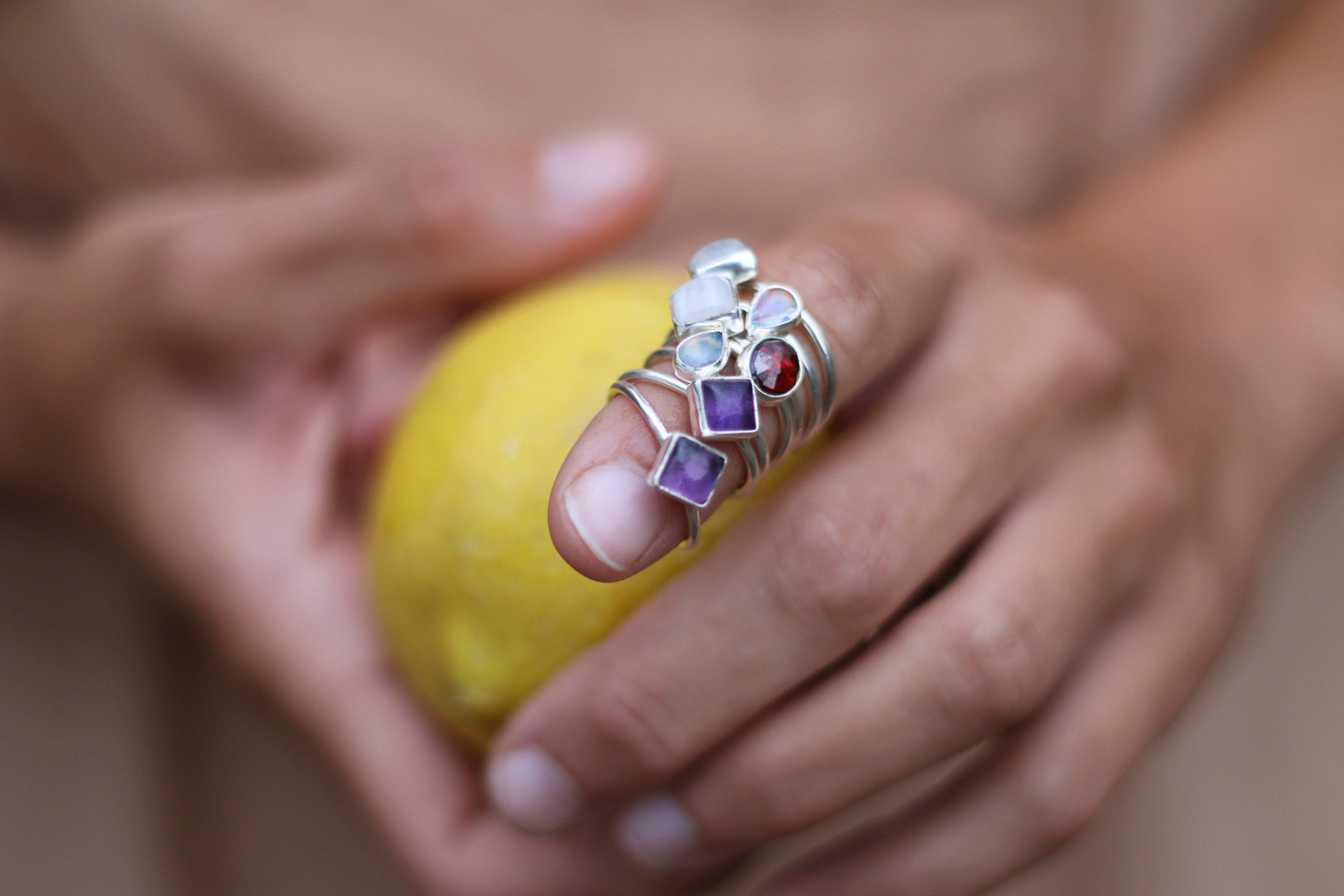 Anillo ROMBO de AMATISTA - Imagen 2