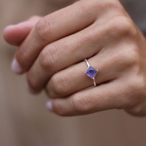 Anillo ROMBO de AMATISTA