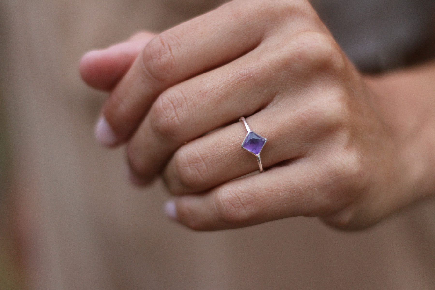 Anillo ROMBO de AMATISTA